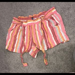 pink orange and white sized high rise flowy shorts